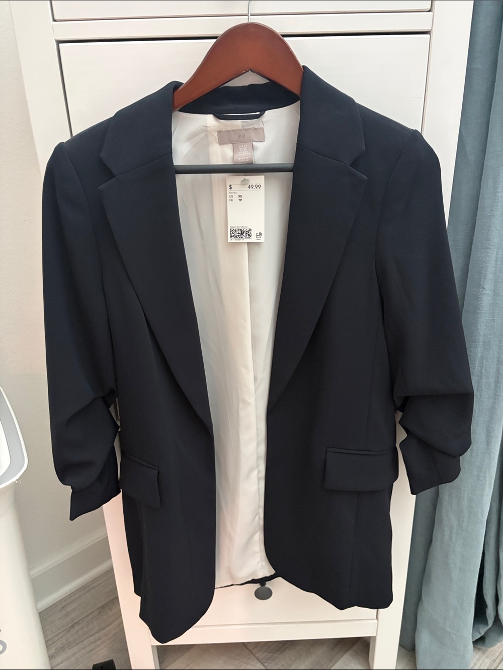 Navy Blue Women's Tailored Blazer Jacket